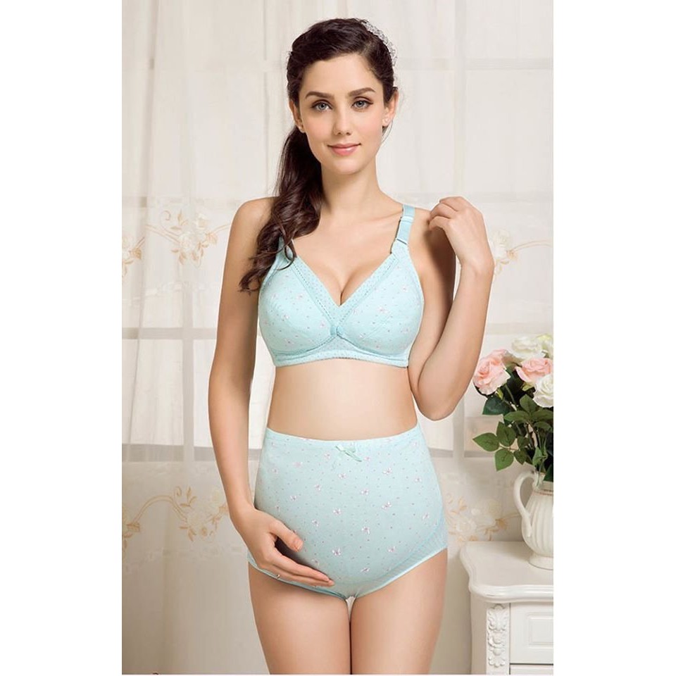 SET ĐỒ LÓT BẦU họa tiết hoa nhí cotton thấm hút mồ hôi hàng mới về
