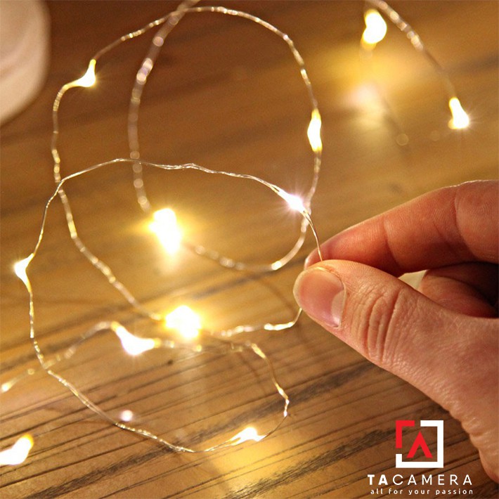 Đèn led dây đom đóm fairy light trang trí hoa, quà dùng pin tiểu.