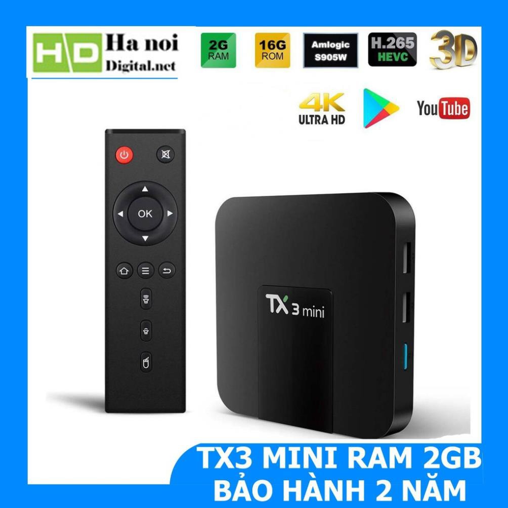Phụ kiện giá rẻ uy tín [Mã ELMS4 giảm 7% đơn 500K] Android TV Box Tanix TX3 Mini Ram 2Gb Rom 16Gb BẢN CÓ BLUETOOTH