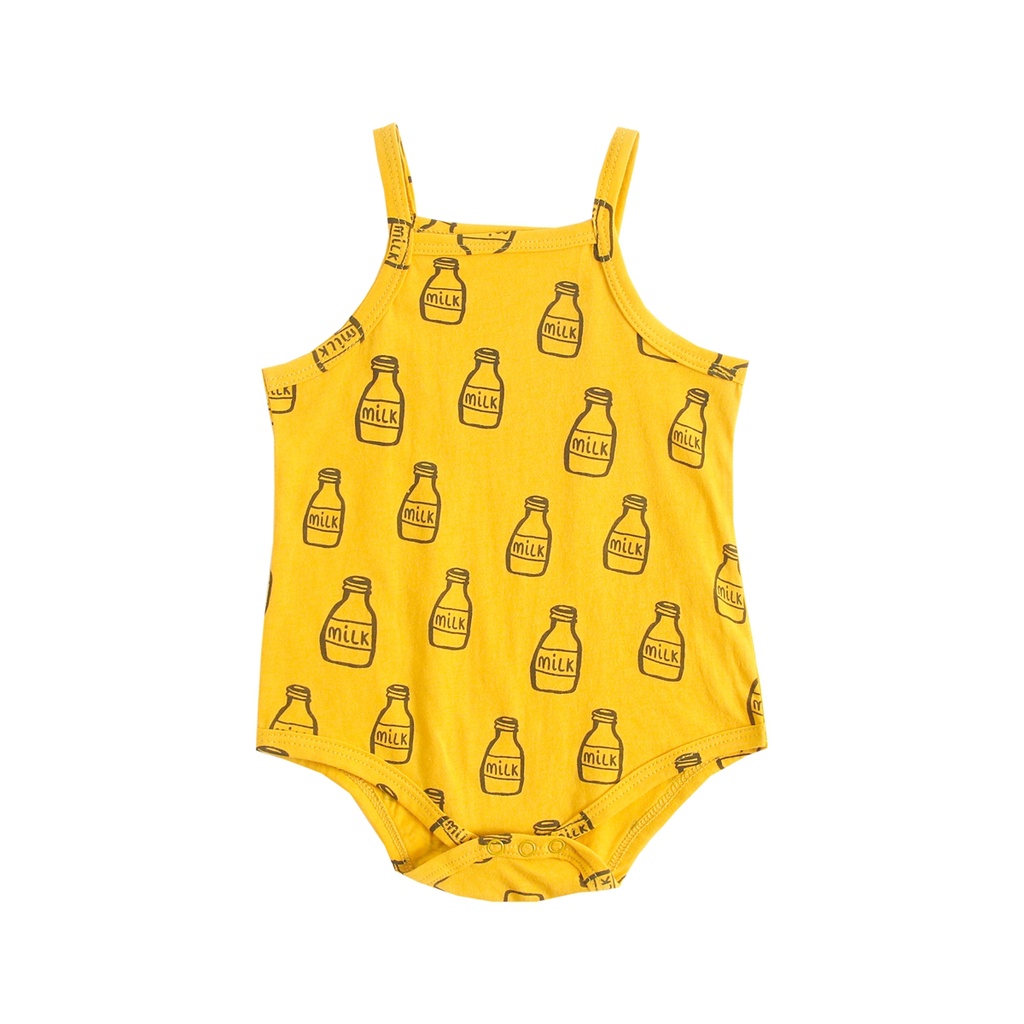 Bộ liền thân Sanlutoz không tay bằng cotton thời trang mùa hè cho bé gái