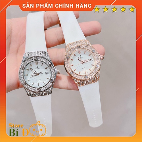 Đồng hồ nữ Hub.lot size 34mm dây cao su cao cấp(Dây màu trắng)