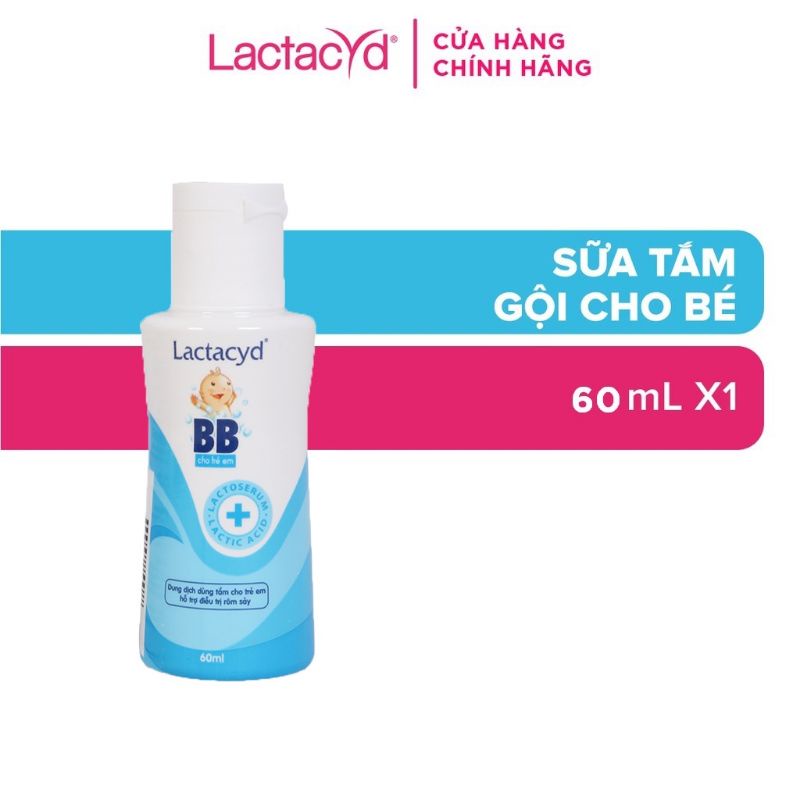 Sữa tắm gội Lactacyd BB chống rôm sảy 60ml