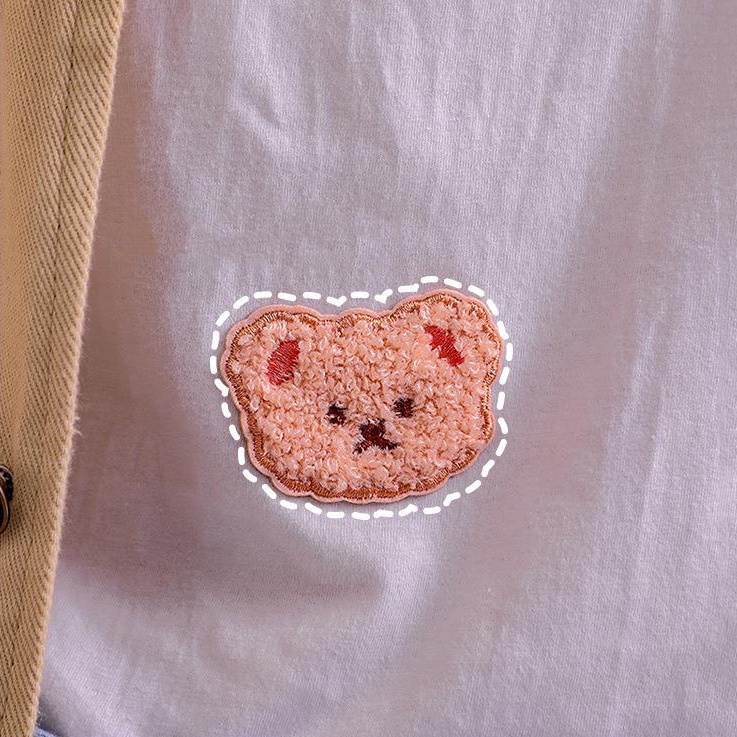 Sticker dán ủi gấu bông cute, trang trí và may vá áo, miếng dán đa năng hình Teddy xù - Fluffy Sunday