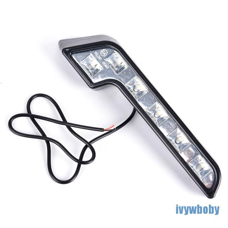 Bộ 2 đèn led 6 bóng 12V DRL ánh sáng trắng siêu sáng chống sương mù chạy ban ngày cho xe ô tô
