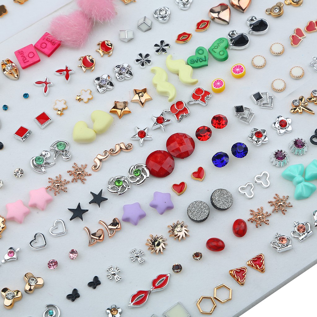 Set 100 Đôi Khuyên Tai Beadia Đính Đá Nhiều Kiểu Dáng Thời Trang Cho Nữ