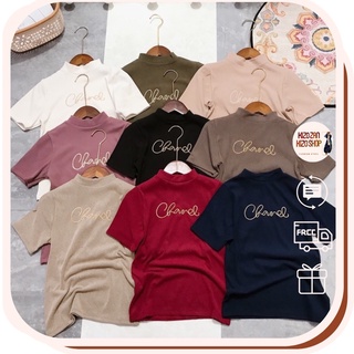 G06. 8114. ÁO NHUNG TĂM TAY NGẮN THÊU CHỮ NGỰC