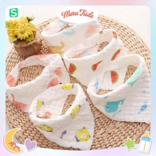 Yếm tam giác sợi tre 6 lớp cho bé, set 5 yếm sợi tre cho bé, khăn quàng cổ, ăn dặm