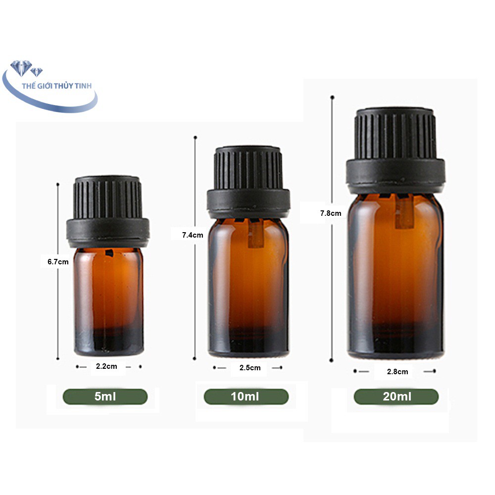 FREESHIP TOÀN QUỐC 50K - 10 Chai Thủy Tinh Đựng Tinh Dầu 15ml - Nhỏ Giọt