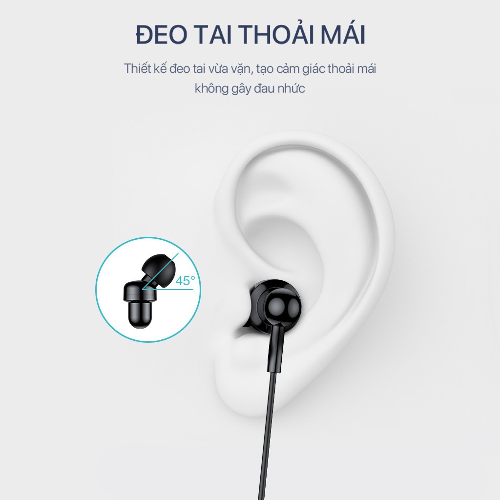 Tai nghe nhét tai ROBOT RE20 nghe nhạc đàm thoại - Cổng kết nối 3.5mm - Hàng chính hãng