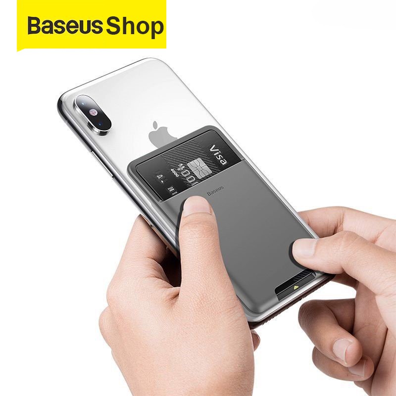 Case đựng thẻ siêu mỏng dùng gắn lưng điện thoại Baseus Back Stick Silicone Card Bag (92 x 60mm)