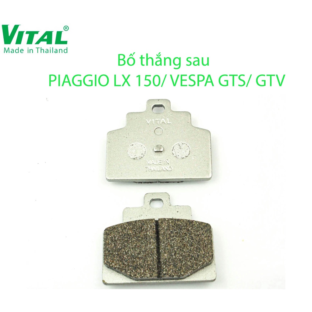 Bố thắng sau Piago LX 150, Vespa GTS, Vespa GTV - Má phanh xe máy, bo thang đĩa Chính hãng VITAL Thái Lan