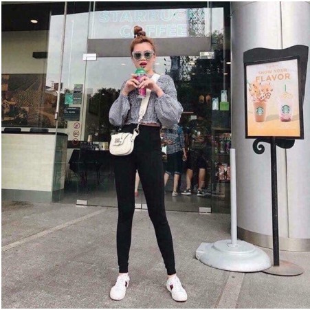 Quần Legging Nữ Cạp Cao 💖FREESHIP💖 Quần Legging Co Giãn Gen Bụng Tôn Dáng Cá Tính - SP34