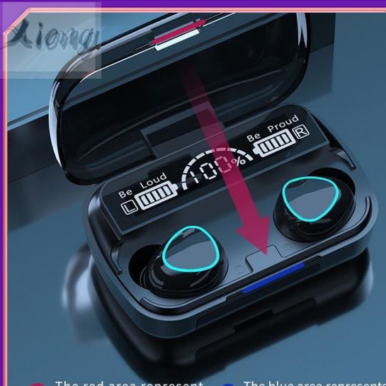 M10 Wireless Headphones Tws Bluetooth 5.1 In-Ear 2000mah With Led Display For Work / Travel / Sport