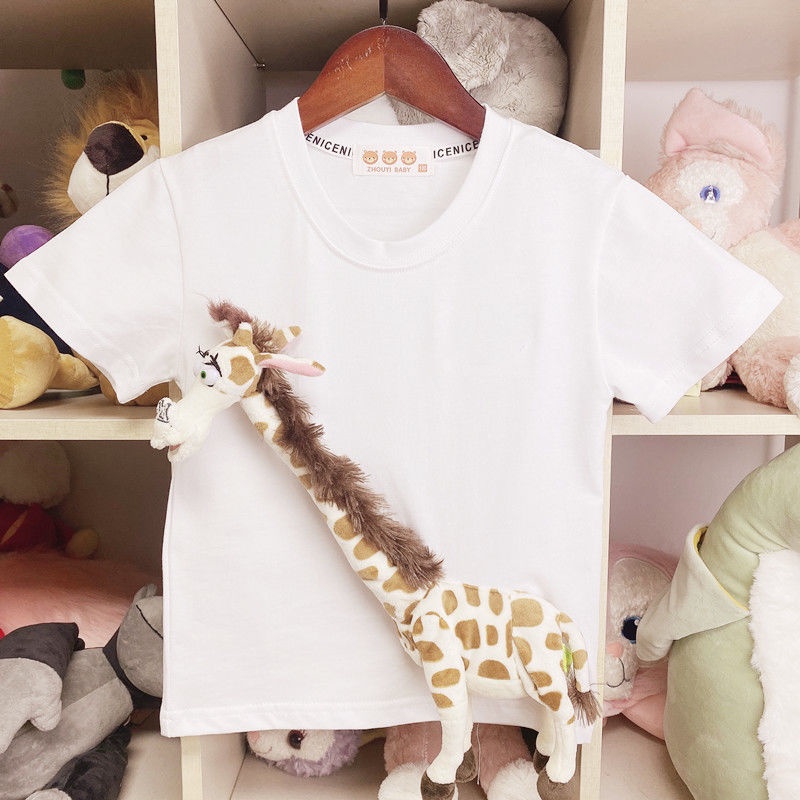 Áo Thun Cotton Ngắn Tay Họa Tiết Khủng Long Ba Chiều Thời Trang Mùa Hè Cho Trẻ Em