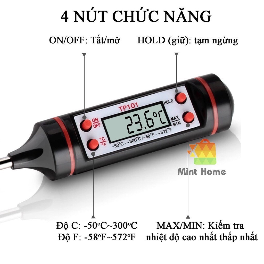 Nhiệt Kế Điện Tử Đo Nước Pha Sữa, Đo Nước Tắm Cho Bé