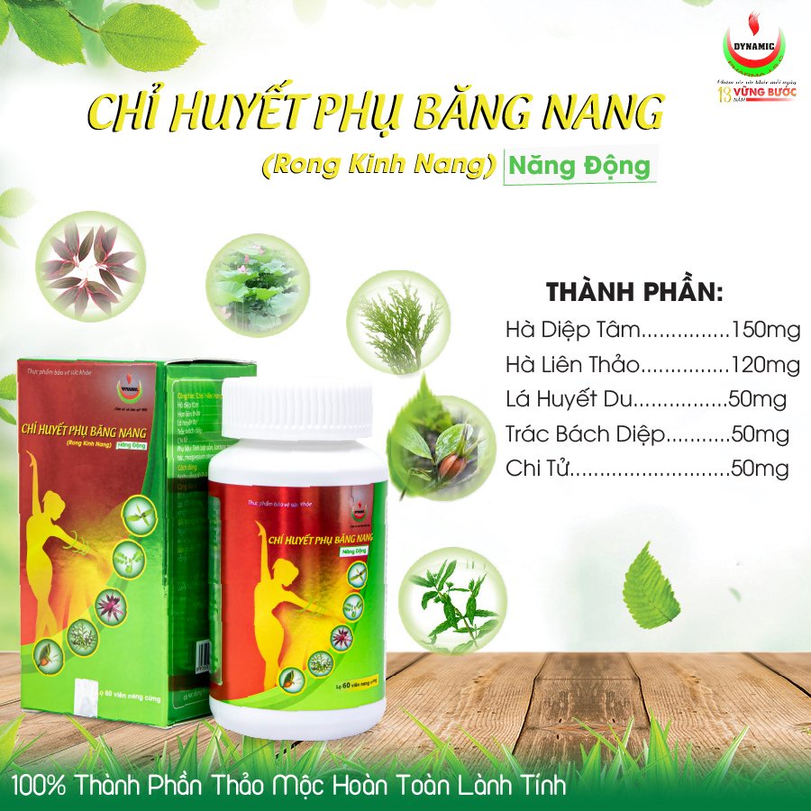 Điều hòa kinh nguyệt, giảm đau bụng kinh, rong kinh Chỉ Huyết Phụ Băng Nang lọ 60 viên