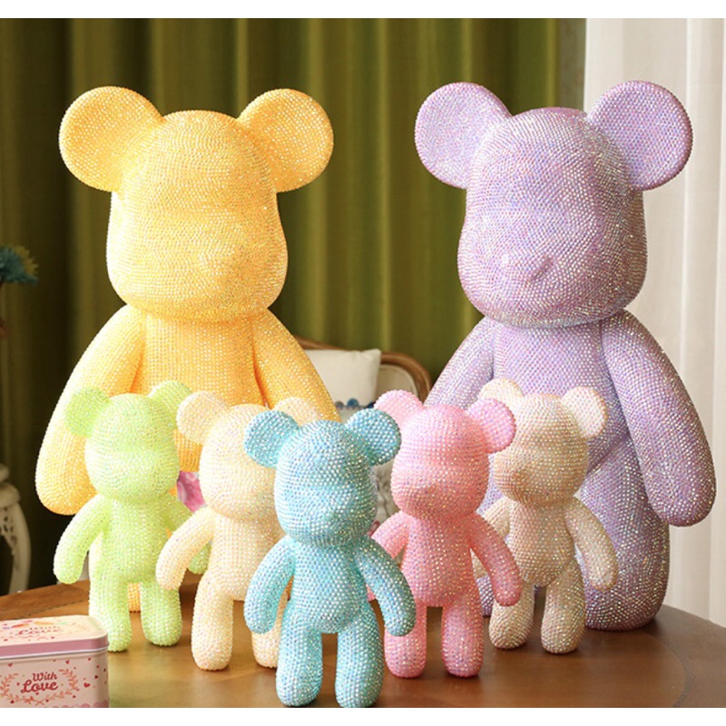 Gấu đính đá handmade Bearbrick size 23cm cao cấp cho mọi lứa tuổi