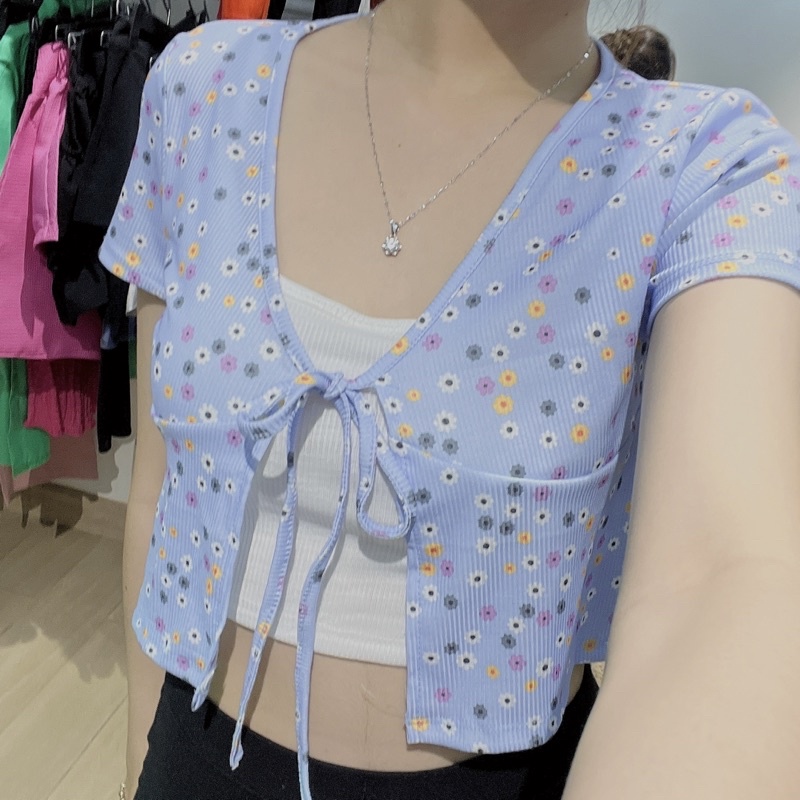 SET ÁO HOA NHÍ KÈM ÁO HAI DÂY