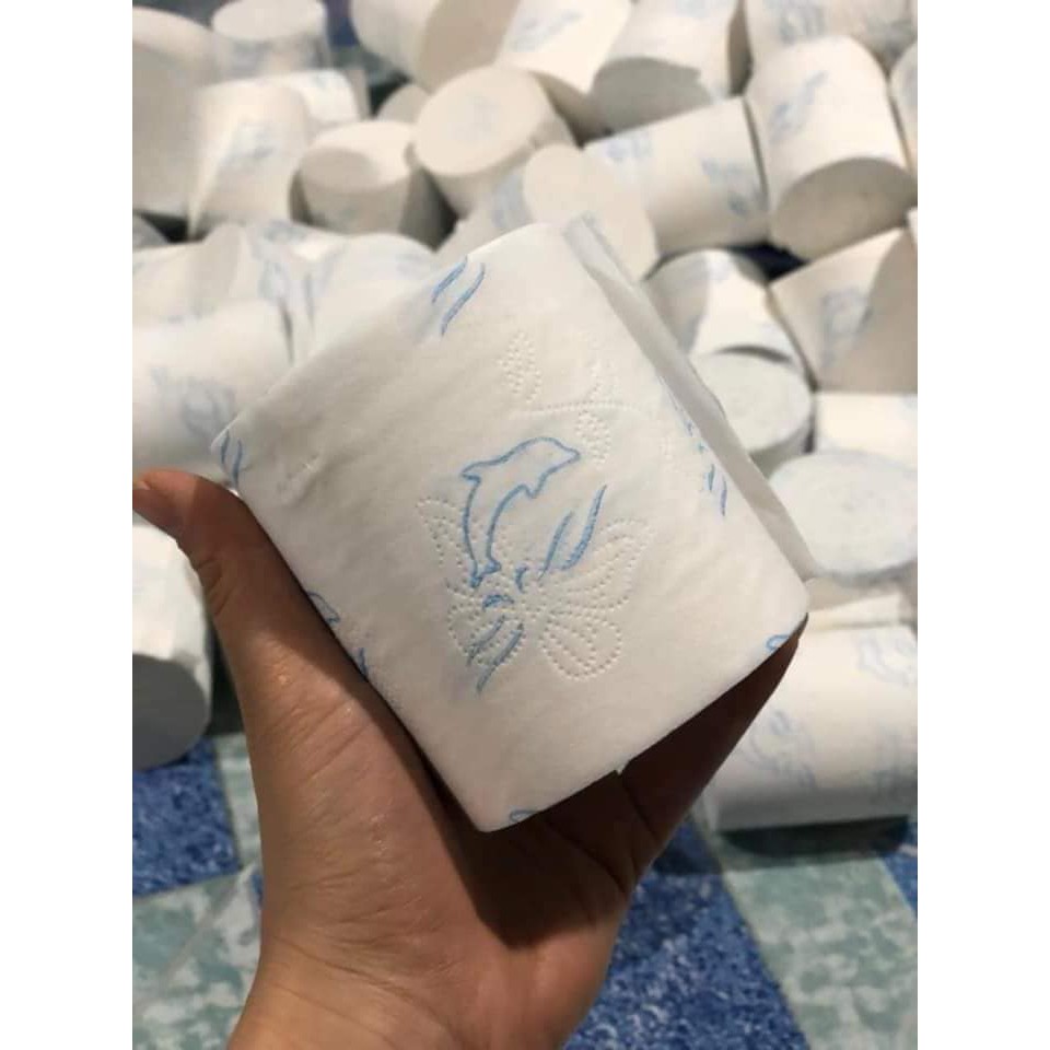 Bịch giấy vệ sinh siêu dai con cá heo, giấy không lõi
