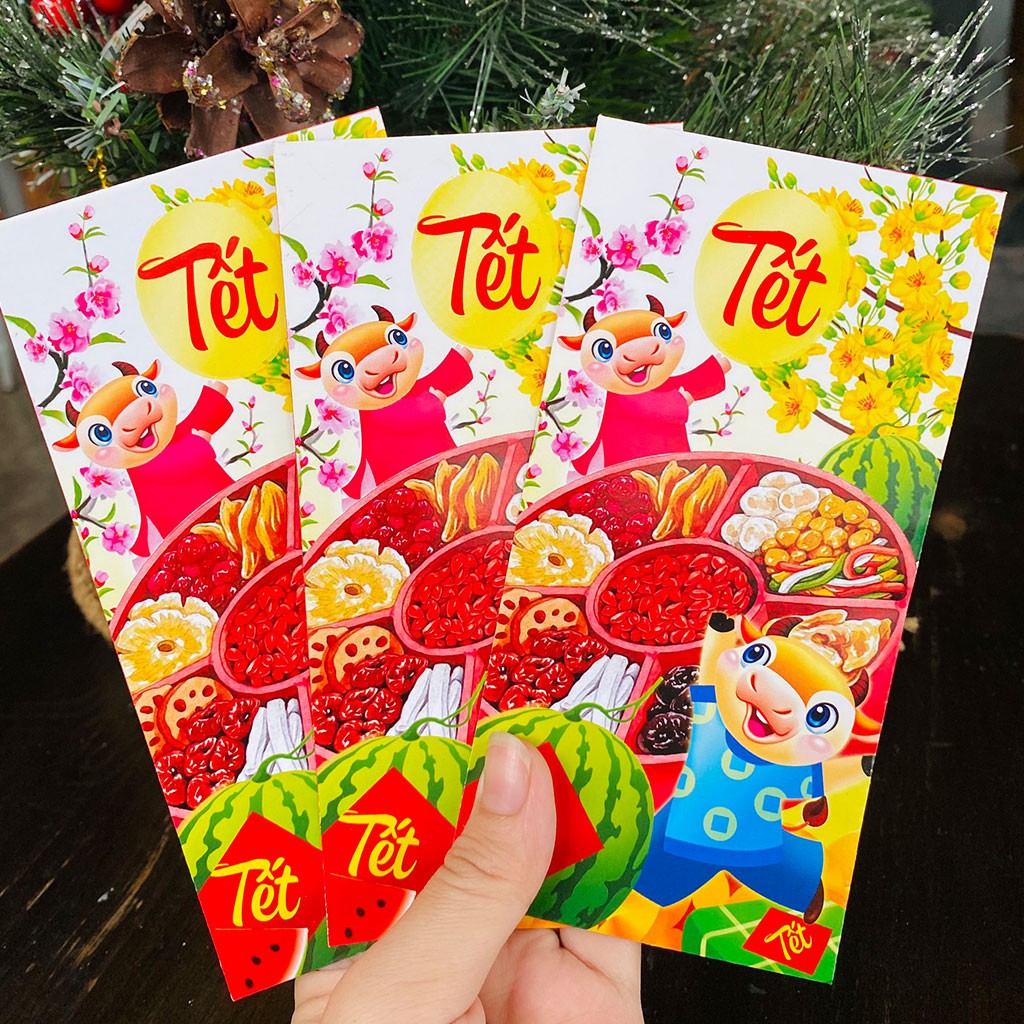 [COMBO 10] Bao lì xì Tết Nhâm Dần 2022- Giấy tốt- Nhiều mẫu đẹp thịnh hành