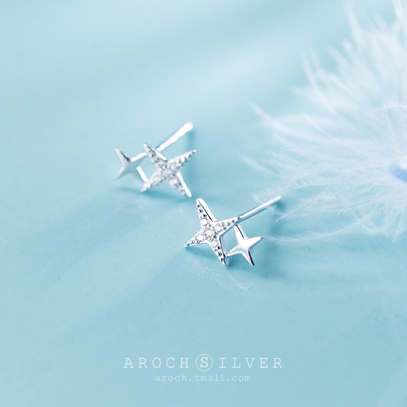 Bông Tai Bạc Nữ Bạc Ý 925 Cao Cấp Hình Ngôi Sao- Trang Sức TNC JEWELLERY
