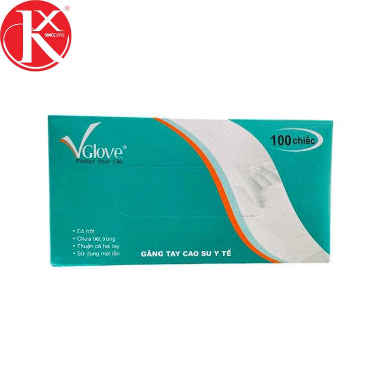 GĂNG TAY CAO SU Y TẾ CÓ BỘT CHƯA TIỆT TRÙNG (VGLOVE) - 3 SIZE S (Small)/ XS (X-small)/ M (Medium)