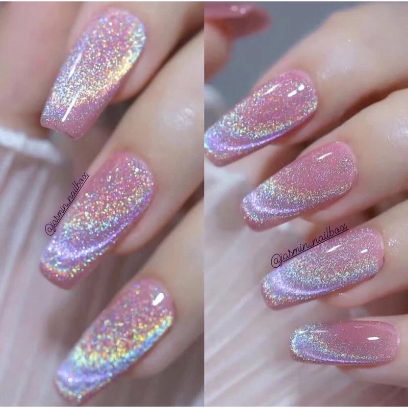 NAIL BOX móng thiết kế sẵn mẫu mắt mèo cầu vồng có làm theo yêu cầu