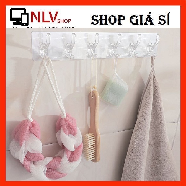 Vỉ Thanh 6 Móc Dán Tường Trong Suốt Tiện Dụng cho Mọi Nhà