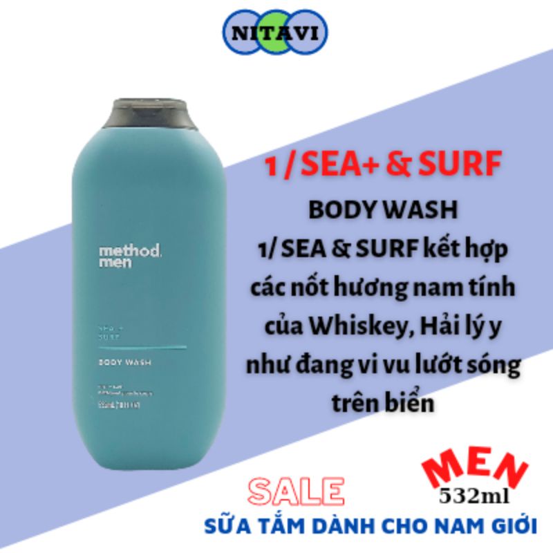 Sữa tắm Nam method men body wash 532ml Sữa tắm dưỡng ẩm cho nam giới bán chạy số 1 châu âu