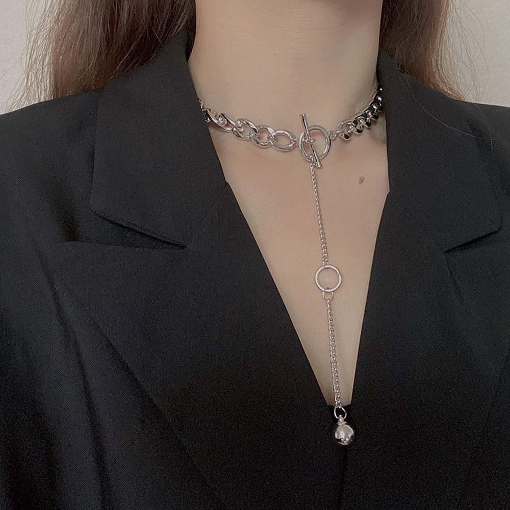 Vòng Cổ Choker Khóa Kim Loại Tua Rua Đơn Giản Cho Nữ MXGOODS OT