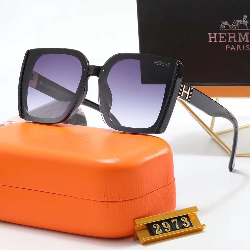 Kính Mát Vuông Hermes Chống Tia uv400 Phong Cách Cổ Điển Thời Trang Cho Nam Và Nữ