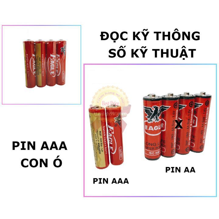 Pin tiểu to nhỏ AA và AAA cho điều khiển điều hòa tivi quạt điện cơ