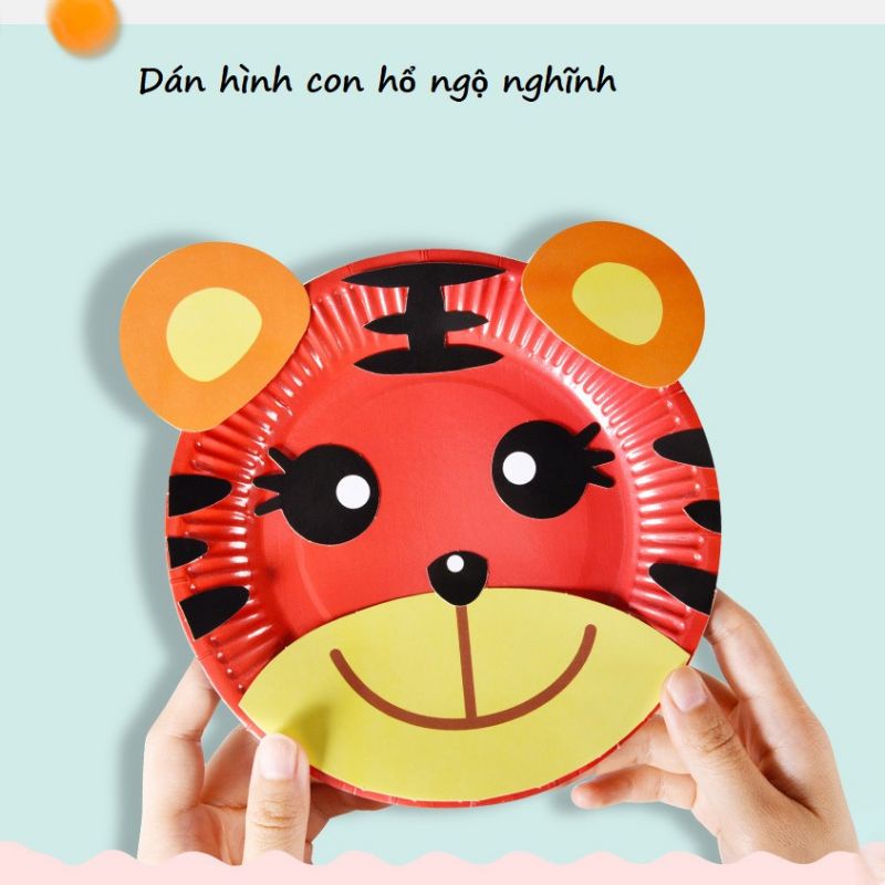 đồ chơi giấy thủ công dán hình con vật cho bé sáng tạo