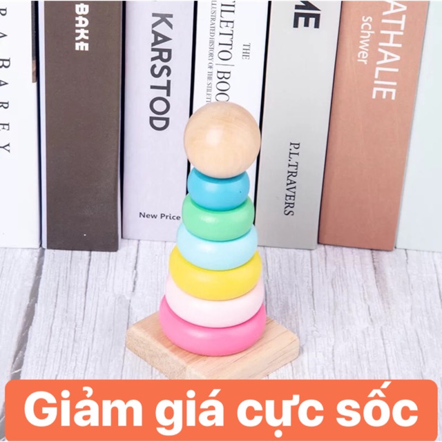 Tháp cầu vồng- đồ chơi gỗ