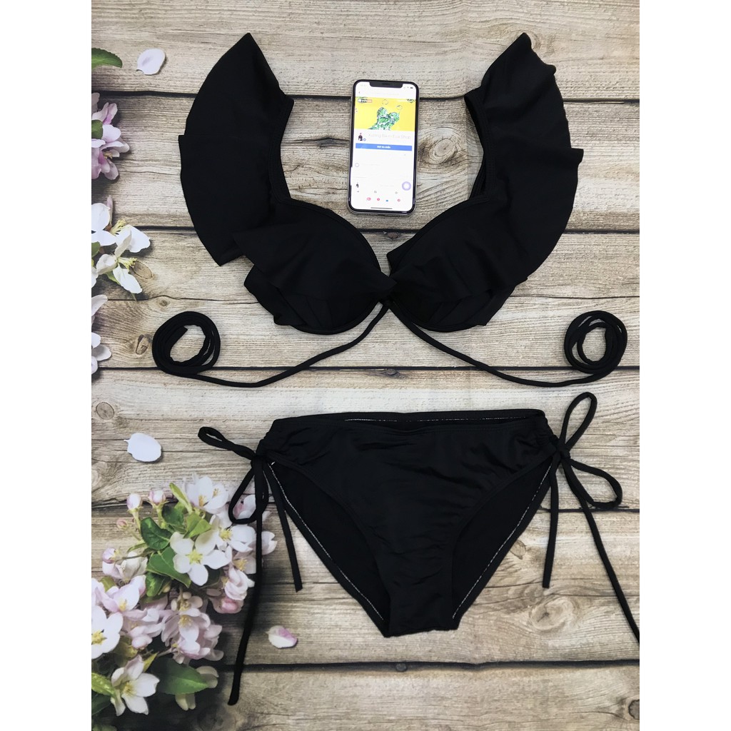 Bikini đồ bơi bộ bơi đi biển 2 mảnh gọng cánh tiên, quần tam giác dây rút EVA GCTQTG | BigBuy360 - bigbuy360.vn