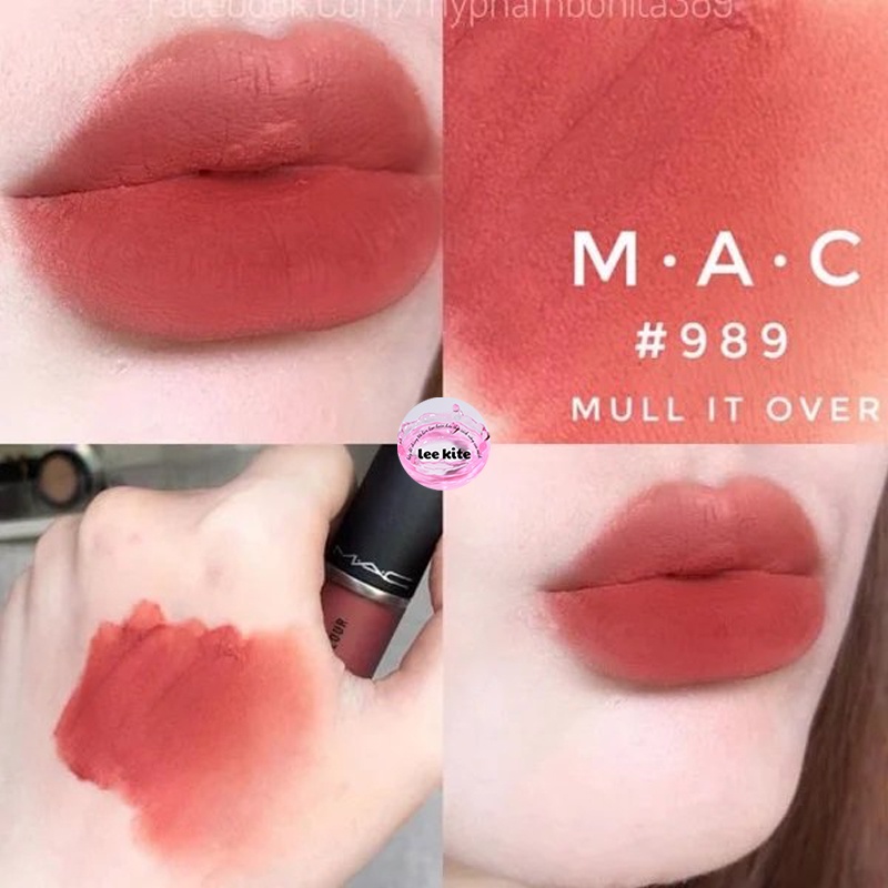 Son MAC 989 Mull It Over Cam Hồng Đất - Powder Kiss Liquid