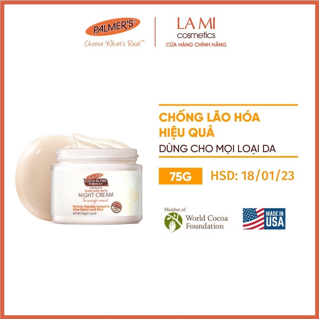 Kem dưỡng ẩm da ban đêm Palmer's 75g