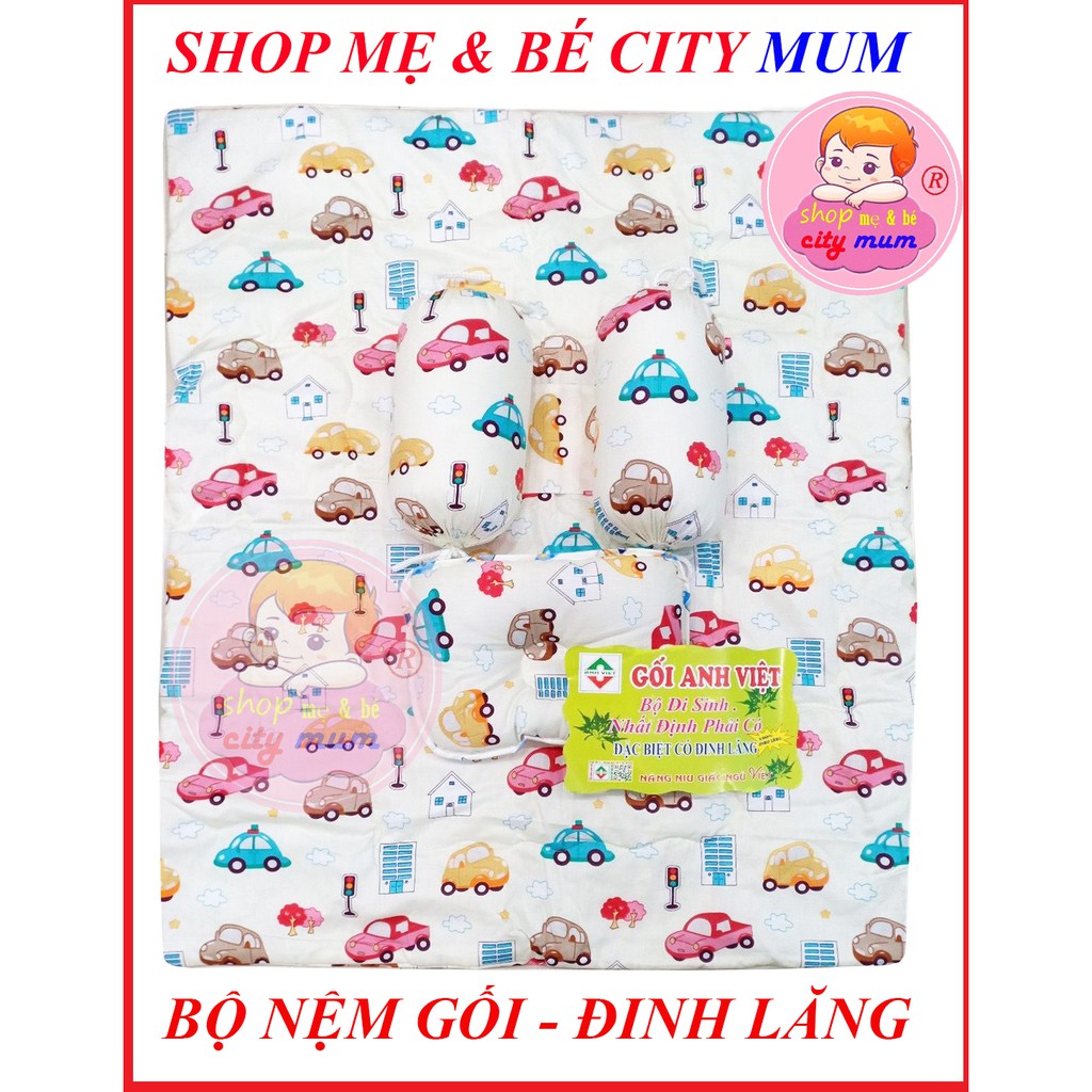 BỘ NỆM GỐI ĐINH LĂNG CAO CẤP CHO BÉ ( 2 GỐI ÔM+1GỐI NẰM + 1 NỆM)