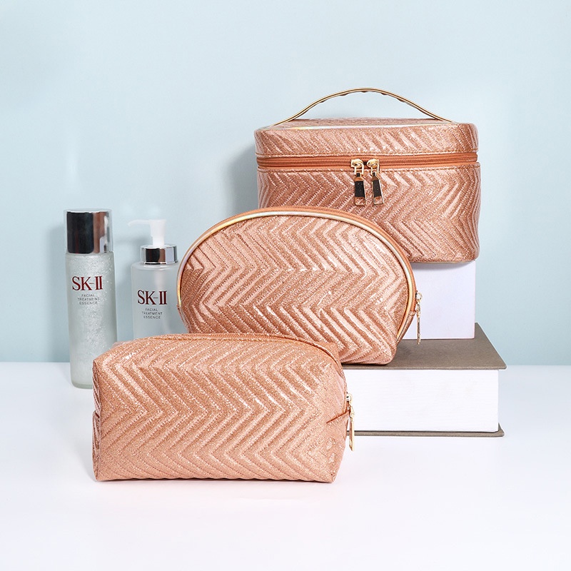 Túi Đựng Mỹ Phẩm Chống Thấm Nước Đính Ngọc Trai Thời Trang Âu Mỹ