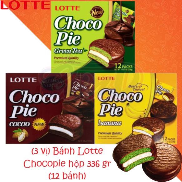 (5 vị) Bánh Lotte Chocopie hộp 336 gr (12 bánh)