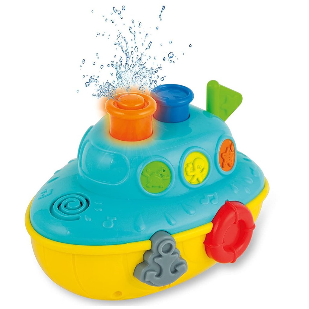 Đồ chơi tắm cho bé - Tàu thủy phun nước vui vẻ có đèn nhạc Winfun 7106 cho bé từ 6 tháng tới 5 tuổi