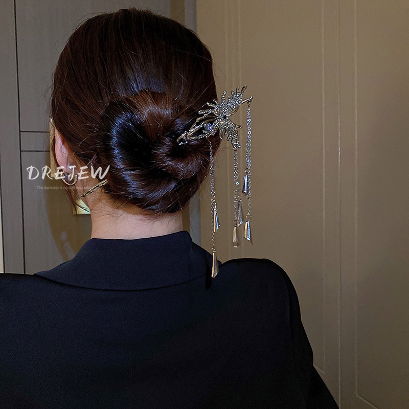 Trâm cài tóc DREJEW hình bướm đính kim cương giả cao cấp sang trọng