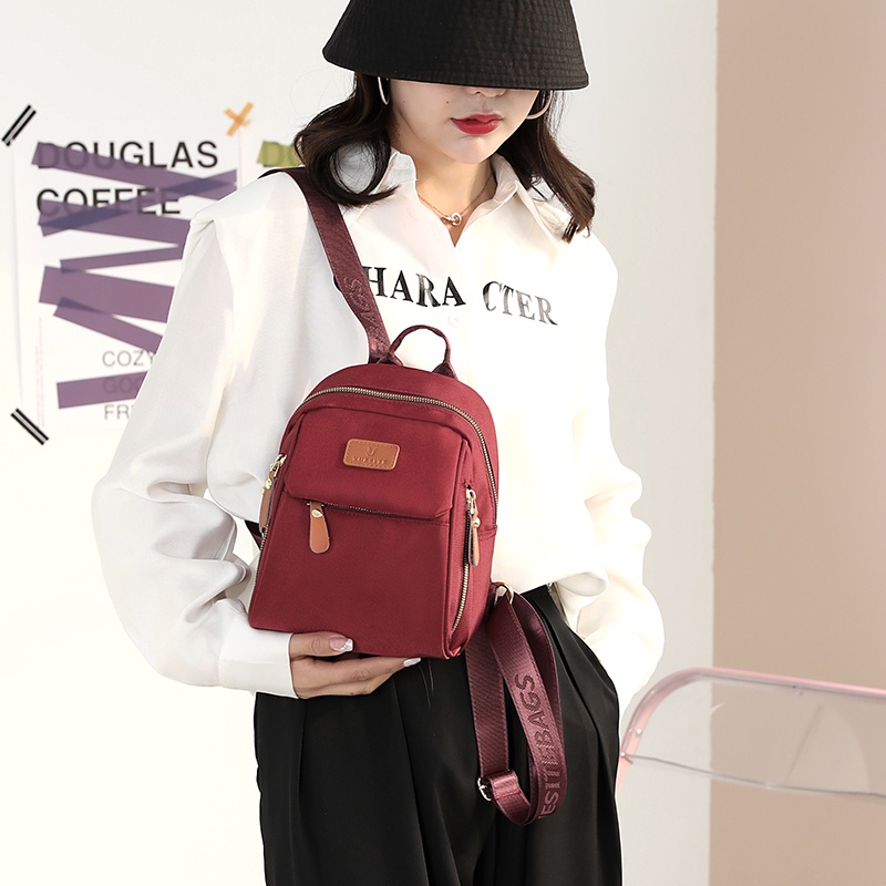 Ba Lô Vải Nylon Siêu Nhẹ Sức Chứa Lớn Thời Trang Cho Nữ Đi Học/Du Lịch