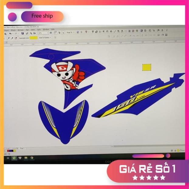 Tem xe exciter 150 Racing boy dán xe xanh gp