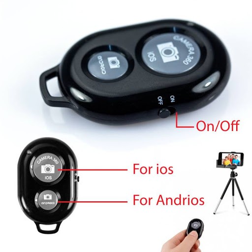 Nút Bấm Chụp Ảnh Bluetooth, Remote Chụp Ảnh Cho Điện Thoại Từ Xa, Hỗ Trợ Cả Android Và IOS( Giao màu ngẫu nhiên)