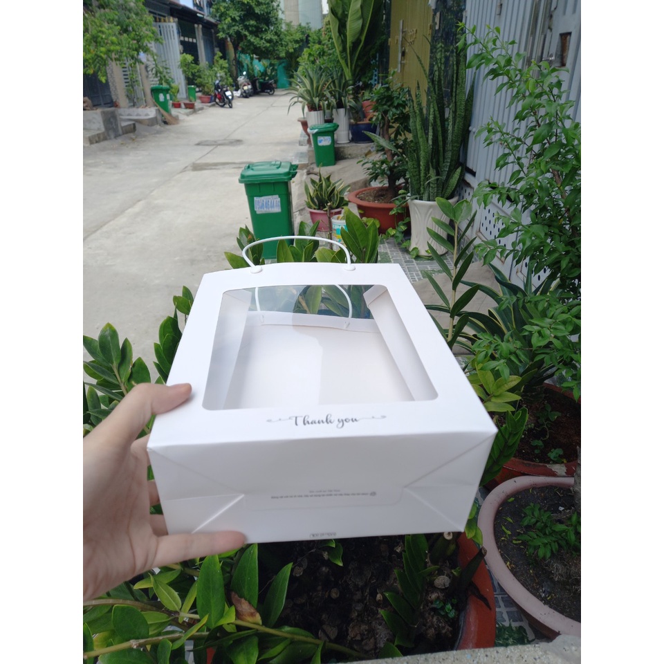 10 cái - Túi giấy trắng mặt kính trong đựng hoa khô, quà tặng, thực phẩm - Túi 60L