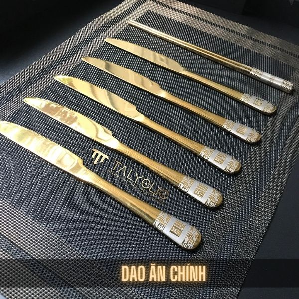 Bộ muỗng thìa nĩa muôi mạ vàng hàn quốc đẳng cấp sang trọng thanh lịch dùng trong gia đình