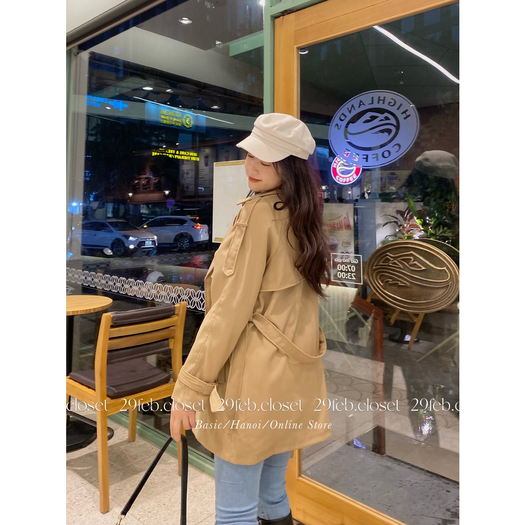 Áo khoác mangto dáng vừa chất tuyết trượt hàn dày 2 lớp - 29feb.closet - A131