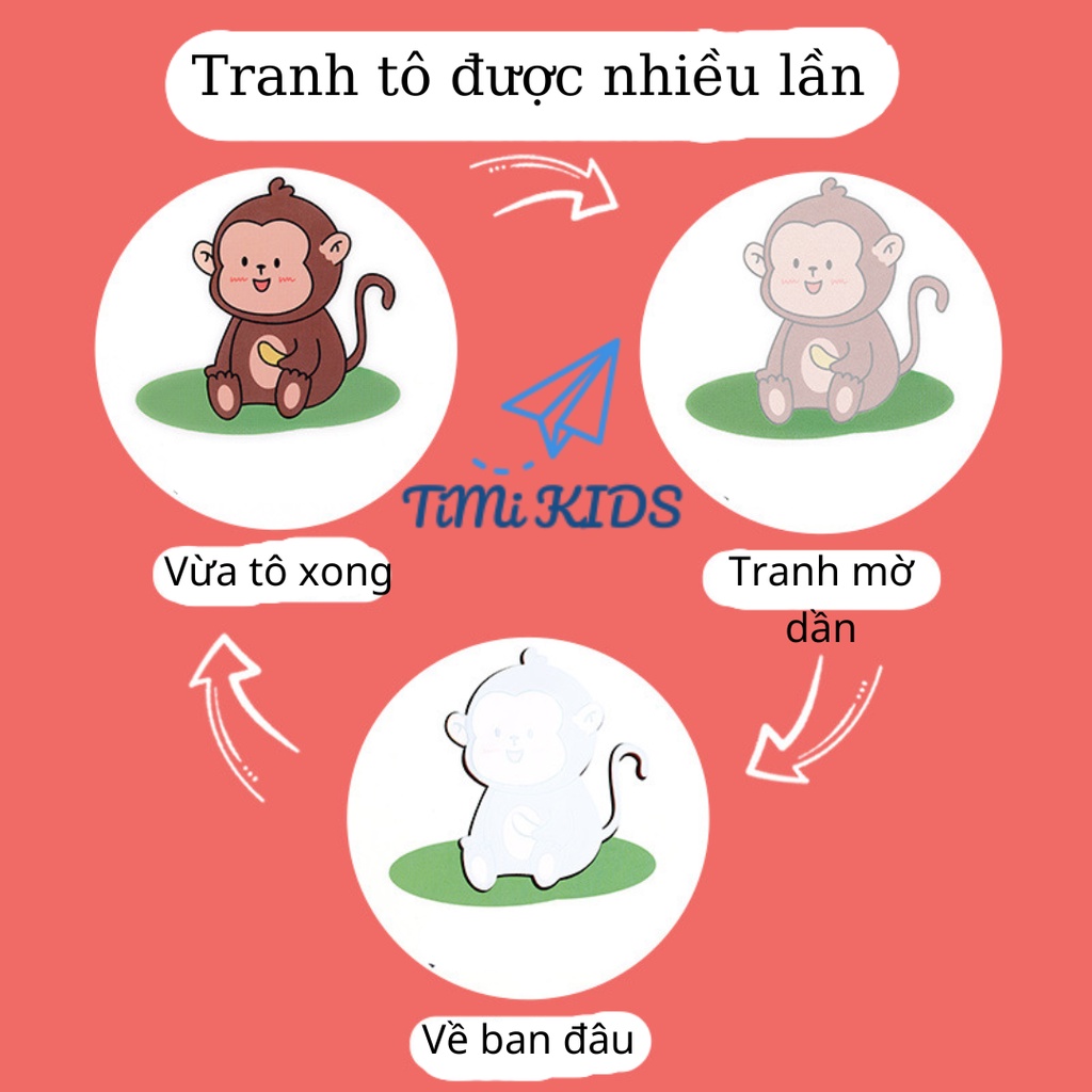 Bút Vẽ Nước Ma Thuật 4 Chủ Đề 45pcs Với 90 Bức Tranh Tô Lại Được Nhiều Lần Cho Bé Từ 2 Tuổi