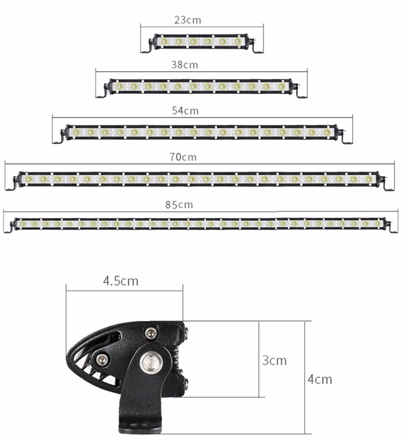 [ Poin ] Đèn led Bar trợ sáng xe tải ; xe ô tô ; xe gắn máy công suất cao Giá Tốt Free Ship